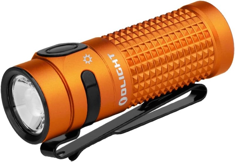 OLIGHT Baton4 Rechargeable EDC Flashlight, LED Pocket Light 1300 Lumens with Magnetic Charging Cable, 6 Modes, Powerful Bright IPX8 Waterproof for Home, Camping and Emergencies (Orange) - Image 1